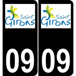 09 Saint-Girons logo autocollant plaque immatriculation auto ville sticker