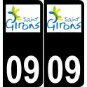 09 Saint-Girons logo sticker plate registration city