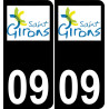 09 Saint-Girons logo autocollant plaque immatriculation auto ville sticker