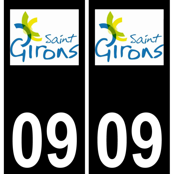 09 Saint-Girons logotipo de la etiqueta engomada de la placa de registro de la ciudad