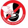 Papier toilette uniquement WC signalisation interdiction jeter autocollant sticker logo297