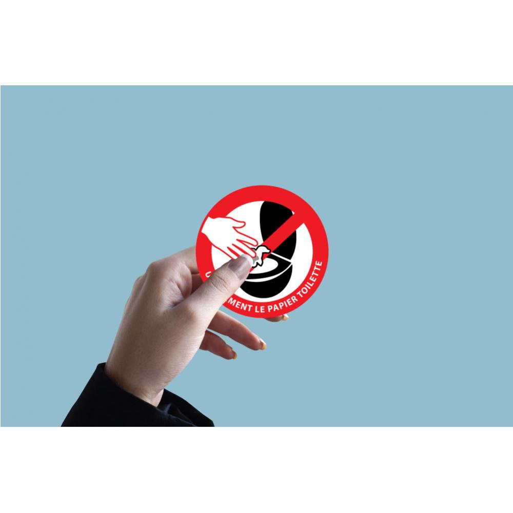 Papier toilette uniquement WC signalisation interdiction jeter autocollant stick - Bild 2 von 3