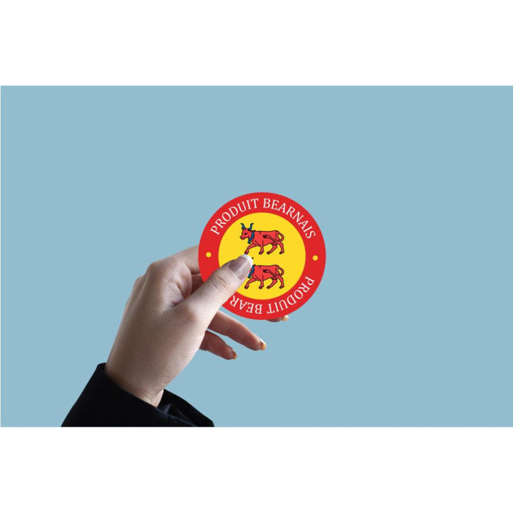 Produit Béarnais Béarn 64 drapeau blason Biarn identification produit envoi colis autocollant sticker logo1588