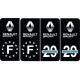 Renault logo numéro choix + F europe plaque noir immatriculation voiture auto sticker logo0269