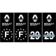 Renault logo numéro choix + F europe plaque noir immatriculation voiture auto sticker logo0269