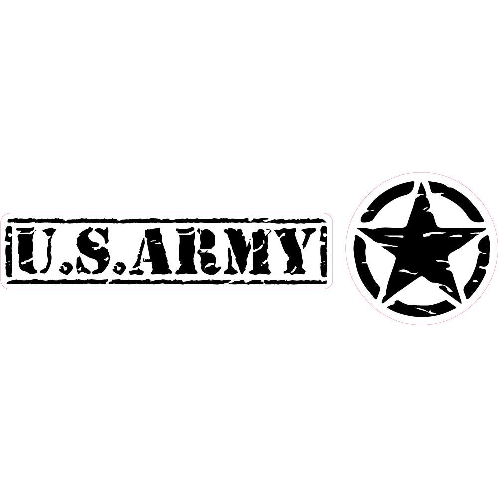 U.S.ARMY texte et étoile armée américaine USA Etats-Unis autocollant sticker logo68