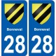 28 Bonneval blason stickers ville