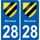 28 Bonneval blason stickers ville