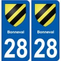 28 Bonneval blason stickers ville