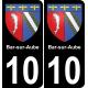 10 Bar-sur-Aube sticker plate registration city