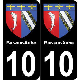 10 Bar-sur-Aube placa etiqueta de registro de la ciudad