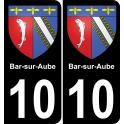 10 Bar-sur-Aube placa etiqueta de registro de la ciudad