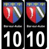 10 Bar-sur-Aube autocollant sticker plaque immatriculation auto ville
