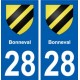 28 Bonneval blason stickers ville