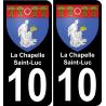 10 La Chapelle-Saint-Luc autocollant sticker plaque immatriculation auto ville