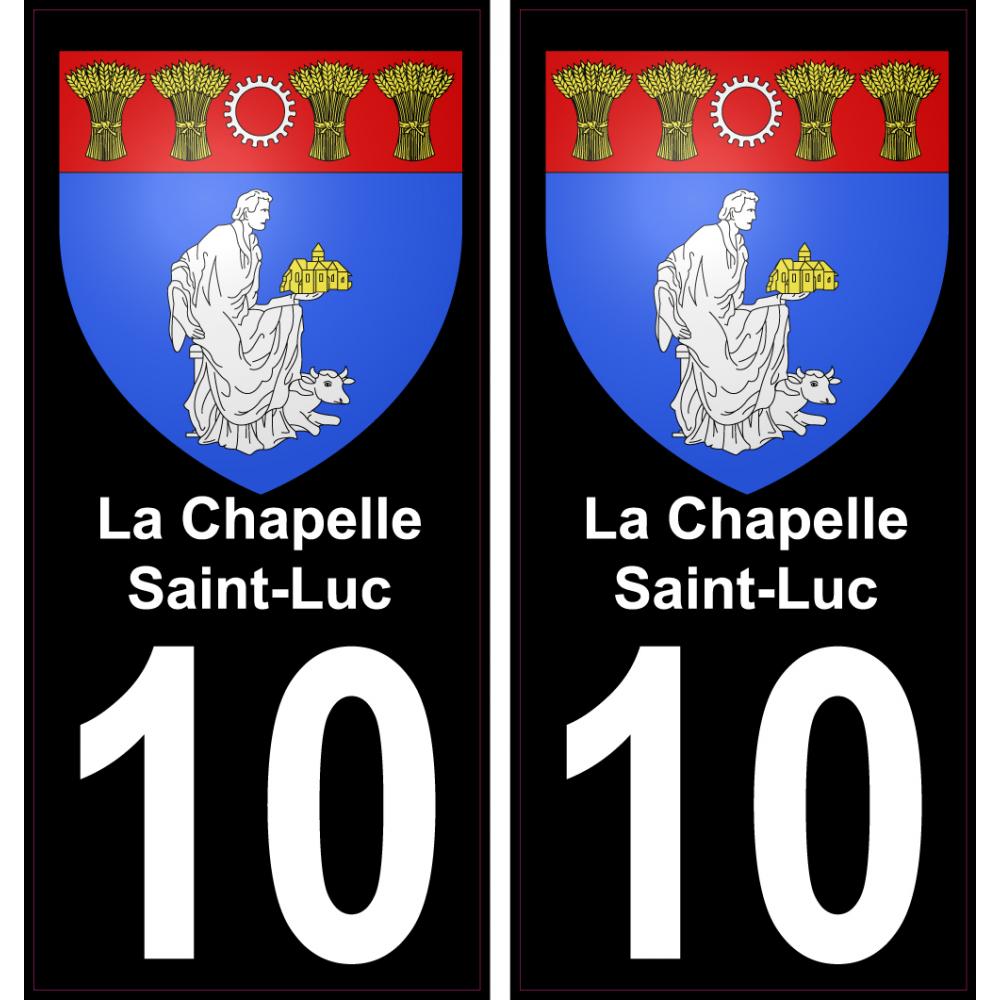 10 La Chapelle-Saint-Luc autocollant sticker plaque immatriculation auto ville