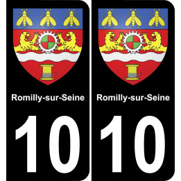 10 Romilly-sur-Seine placa etiqueta de registro de la ciudad