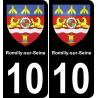 10 Romilly-sur-Seine autocollant sticker plaque immatriculation auto ville