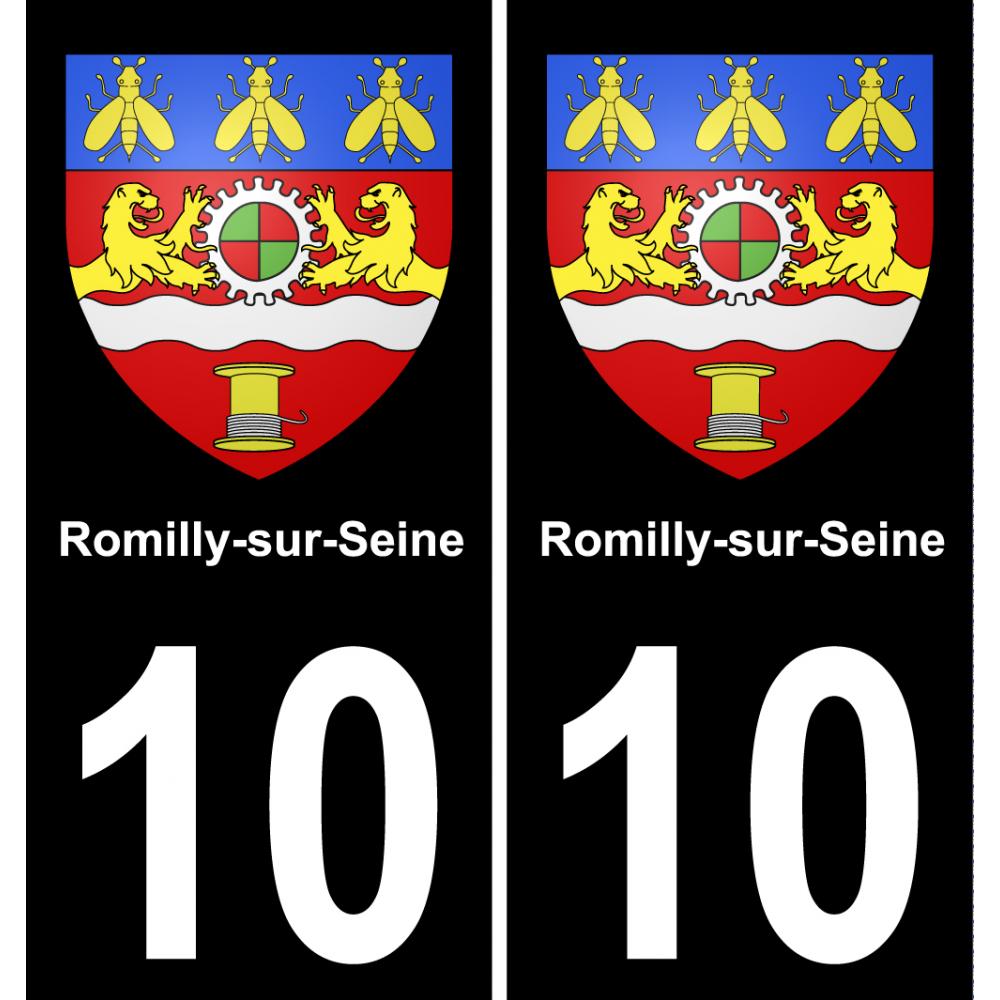 10 Romilly-sur-Seine placa etiqueta de registro de la ciudad