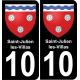 10 Saint-Julien-les-Villas autocollant sticker plaque immatriculation auto ville