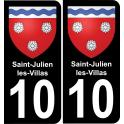 10 Saint-Julien-les-Villas autocollant sticker plaque immatriculation auto ville