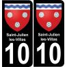10 Saint-Julien-les-Villas placa etiqueta de registro de la ciudad