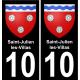 10 Saint-Julien-les-Villas adesivo piastra di registrazione city