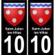 10 Saint-Julien-les-Villas autocollant sticker plaque immatriculation auto ville