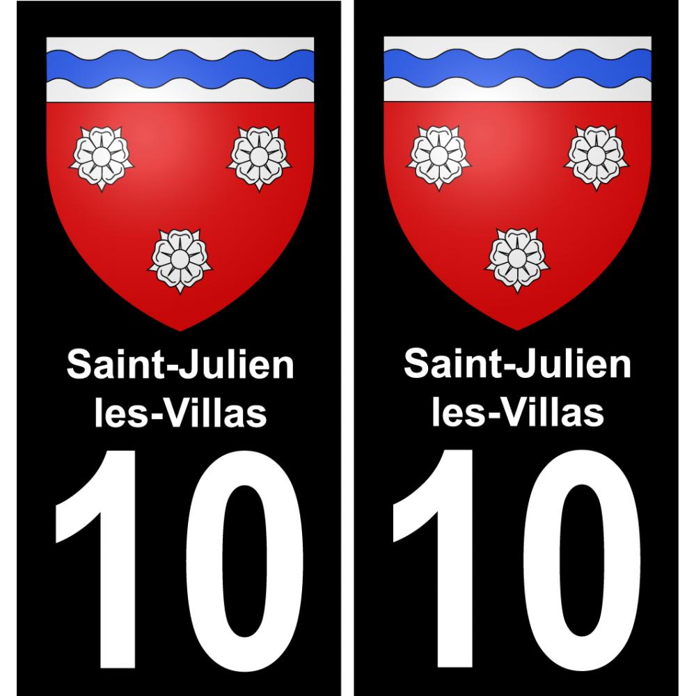 10 Saint-Julien-les-Villas autocollant sticker plaque immatriculation auto ville