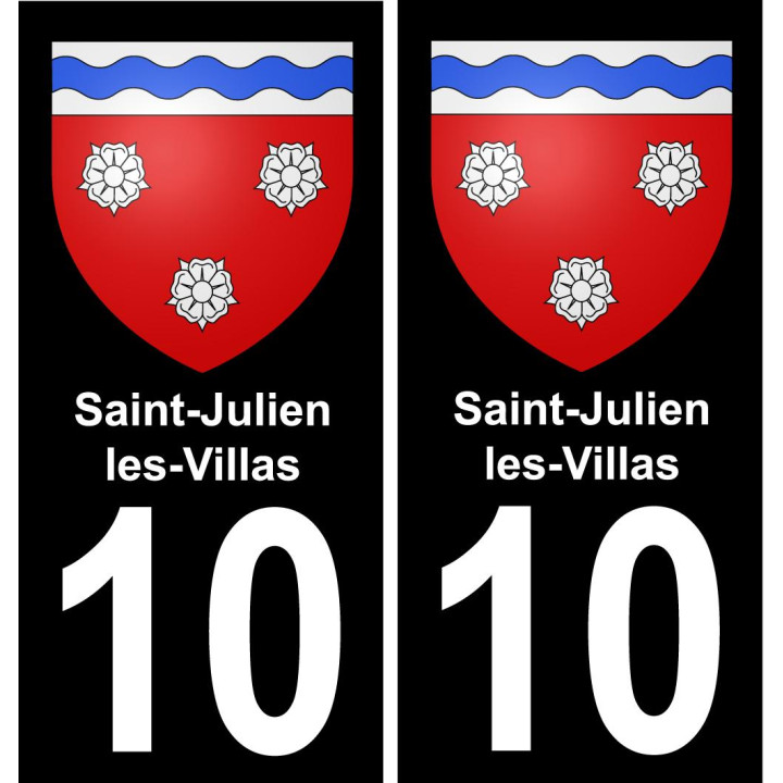 10 Saint-Julien-les-Villas autocollant sticker plaque immatriculation auto ville