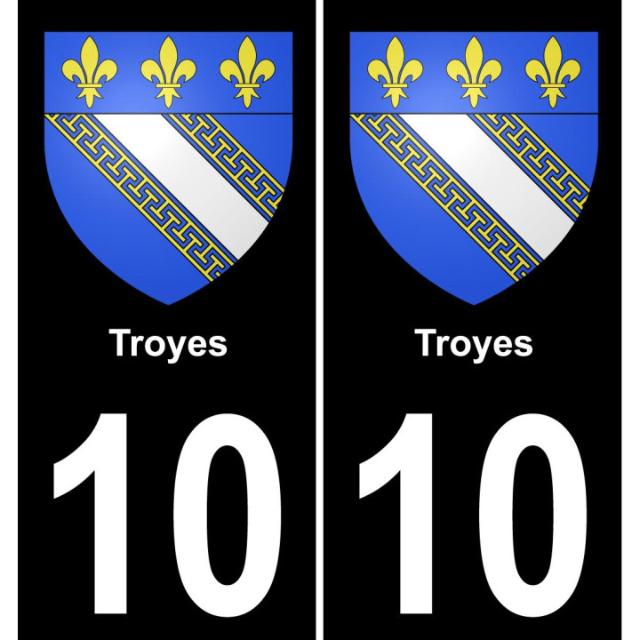 10 Troyes placa etiqueta de registro de la ciudad