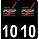 10 Bar-sur-Aube logo autocollant plaque immatriculation auto ville sticker