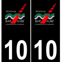 10 Bar-sur-Aube logo autocollant plaque immatriculation auto ville sticker