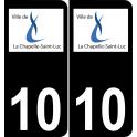 10 La Chapelle-Saint-Luc logotipo de la etiqueta engomada de la placa de registro de la ciudad