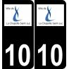 10 La Chapelle-Saint-Luc logotipo de la etiqueta engomada de la placa de registro de la ciudad