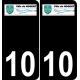10 Nogent-sur-Seine logotipo de la etiqueta engomada de la placa de registro de la ciudad
