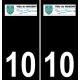 10 Nogent-sur-Seine logotipo de la etiqueta engomada de la placa de registro de la ciudad