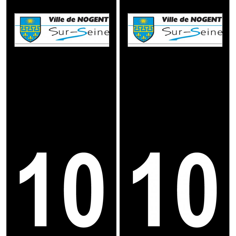 10 Nogent-sur-Seine logo sticker plate registration city