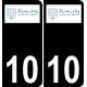 10 Romilly-sur-Seine logotipo de la etiqueta engomada de la placa de registro de la ciudad