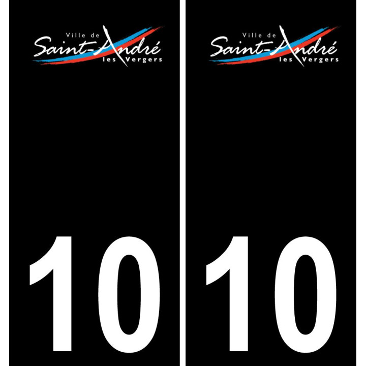 10 Saint-André-les-Vergers logotipo de la etiqueta engomada de la placa de registro de la ciudad
