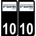 10 Sainte-Savine logotipo de la etiqueta engomada de la placa de registro de la ciudad