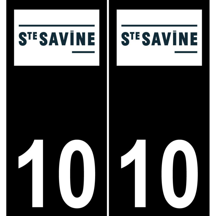 10 Sainte-Savine logotipo de la etiqueta engomada de la placa de registro de la ciudad
