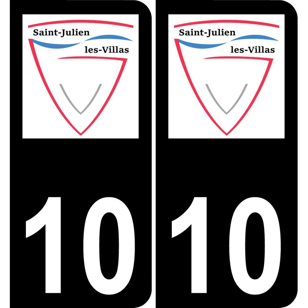 10 Saint-Julien-les-Villas logo sticker plate registration city