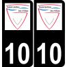 10 Saint-Julien-les-Villas logo autocollant plaque immatriculation auto ville sticker