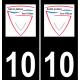 10 Saint-Julien-les-Villas logo autocollant plaque immatriculation auto ville sticker