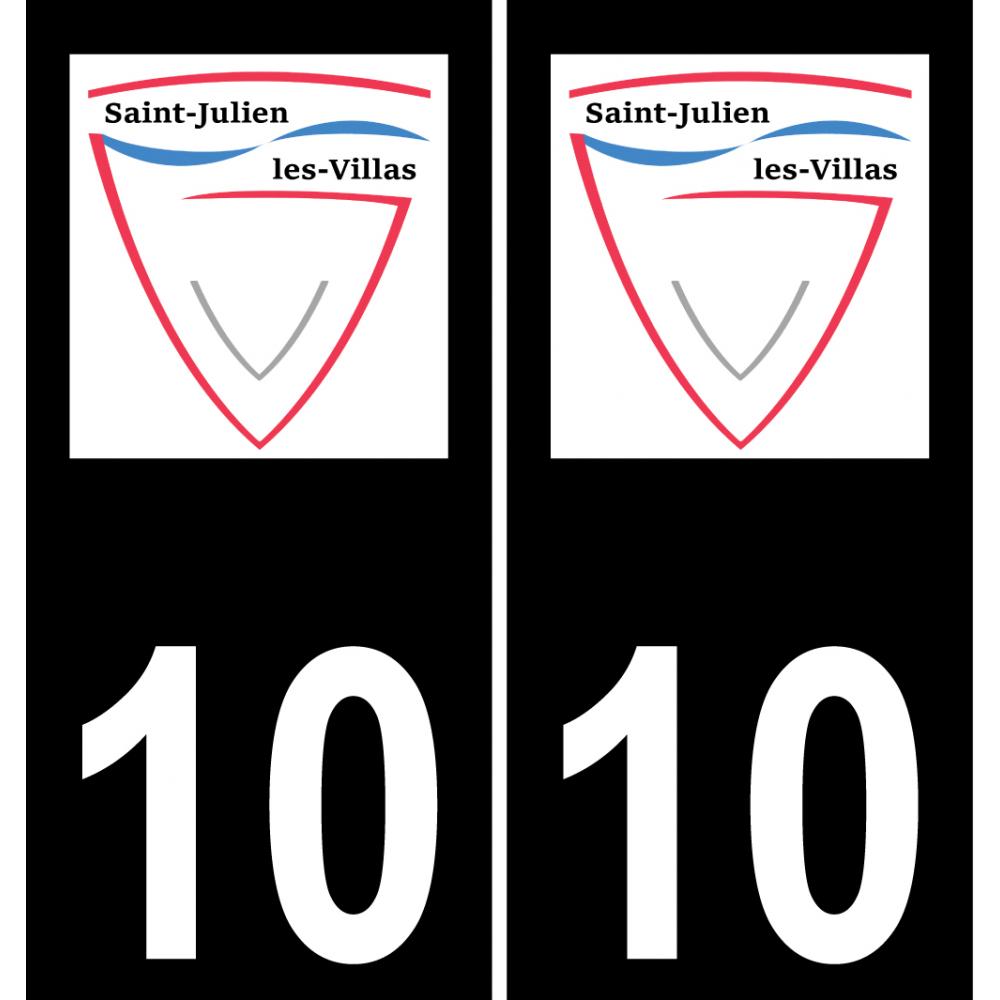 10 Saint-Julien-les-Villas logo sticker plate registration city