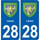 28 Lèves blason stickers ville