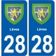 28 Lèves blason stickers ville