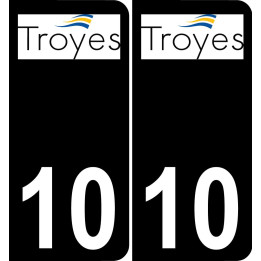 10 Troyes logo autocollant plaque immatriculation auto ville sticker