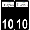 10 Troyes logo sticker plate registration city